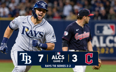 Rays vs Guardians Game 4 action at the 2026 ALCS
