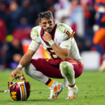 Commanders quarterback Marcus Mariota during an NFL game
